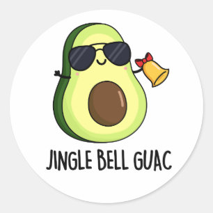 Sticker Rond Jingle Bell Guac Amusant Avocado Pun