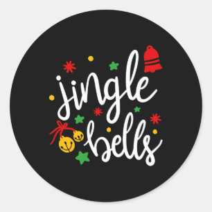 Sticker Rond Jingle Bells Jingle Tout le chemin Noël cadeau Noë