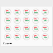Sticker Rond Jingle et Mingle Noël Mariage événement (Feuille)
