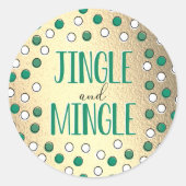 Sticker Rond Jingle & Mingle Fête moderne des Fêtes (Devant)