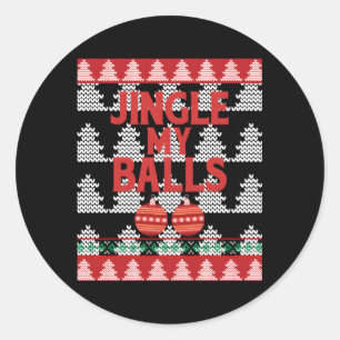 Sticker Rond Jingle My Balls Naughty List laide