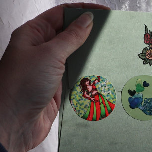 Sticker Rond Jingle tout le chemin Ventre Cartes de danseuse du