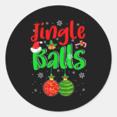 Sticker Rond Jingle Xmas Funny Joke Costume Men Adult Couple (Devant)