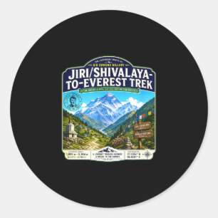 Sticker Rond Jiri shivalaya à randonnée everest montagne vintag