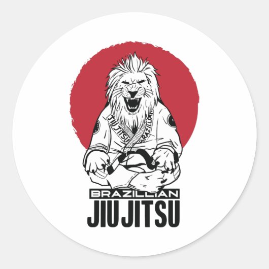 Sticker Rond Jitsu Jitsu Brésil Coucher de soleil rouge (Devant)