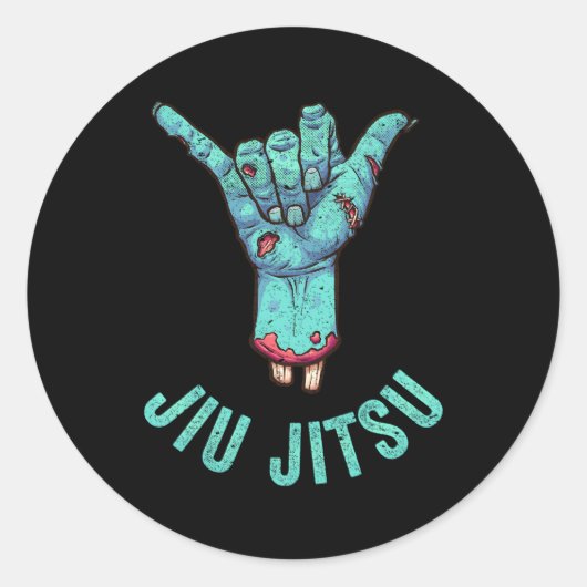 Sticker Rond Jiu-Jitsu Bjj Hang Loose Shaka (Devant)