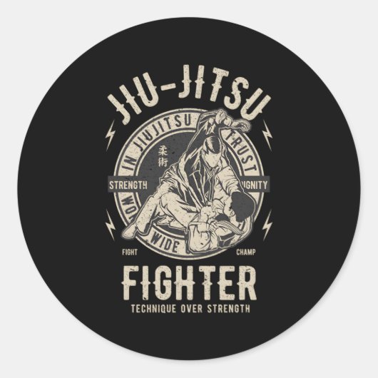 Sticker Rond Jiu Jitsu Bjj Jiu Jitsu (Devant)