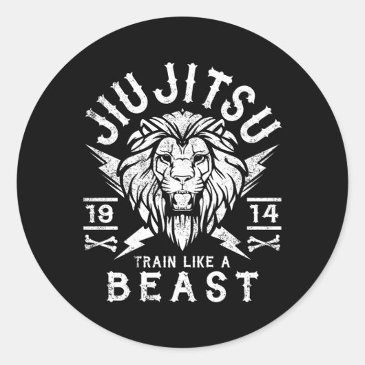 Sticker Rond Jiu Jitsu Brésil Jiu Jitsu Mixed martial art Bjj (Devant)