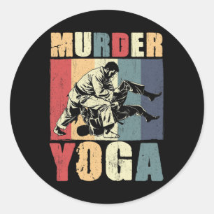 Sticker Rond Jiu Jitsu Brésilien Rétro Meurtre Yoga Drôle Bjj M