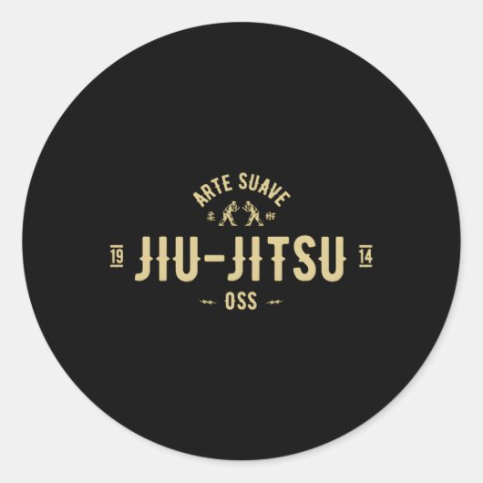 Sticker Rond Jiu Jitsu Et Suave Oss Bjj (Devant)