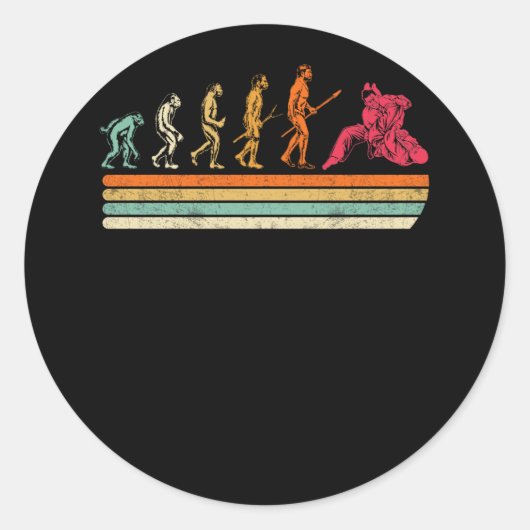 Sticker Rond Jiu Jitsu Evolution T-Shirt MIXED MARTIAL ART JITS (Devant)