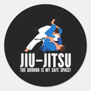 Sticker Rond Jiu-Jitsu Le sol est un espace sûr Drôle de nouvea