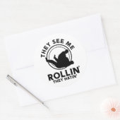 Sticker Rond Jiu jitsu Me voir Rollin' (Enveloppe)