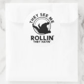 Sticker Rond Jiu jitsu Me voir Rollin' (Sac)