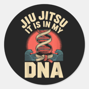 Sticker Rond Jiu Jitsu Rétro Vintage Jiu Jitsu C'est dans mon A