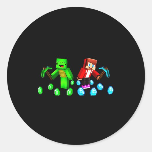 Sticker Rond Jj And Mikey Happy Birthday  (Devant)