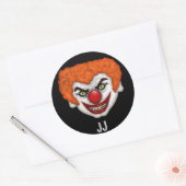 Sticker Rond JJ le clown Déplaisant | Halloween Fun (Enveloppe)