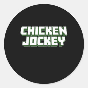Sticker Rond Jockey de poulet Jockey jeu vidéo Jeu Viral Joueur
