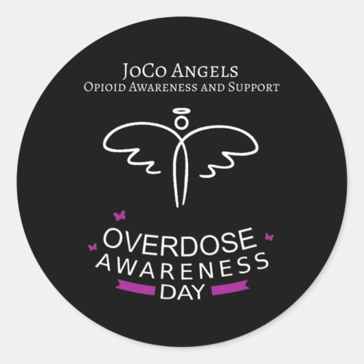 Sticker Rond Joco Angels Journée de sensibilisation à l'overdos (Devant)