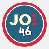 Sticker Rond JOE Biden 46 Campagne Bleu Blanc Rouge (Devant)