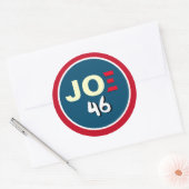 Sticker Rond JOE Biden 46 Campagne Bleu Blanc Rouge (Enveloppe)