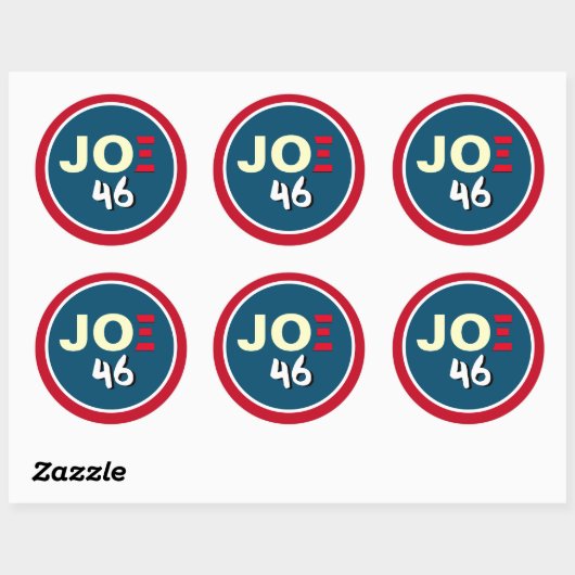 Sticker Rond JOE Biden 46 Campagne Bleu Blanc Rouge (Feuille)
