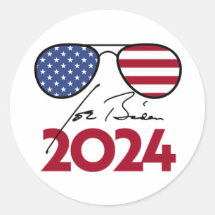 Sticker Rond Joe Biden Aviators 2024