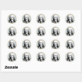 Sticker Rond Johann Sebastian Bach (Feuille)