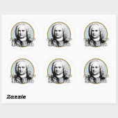 Sticker Rond Johann Sebastian Bach (Feuille)