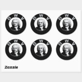 Sticker Rond Johann Sebastian Bach (Feuille)