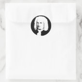 Sticker Rond Johann Sebastian Bach abstrakt in Schwarz und weiß (Sac)