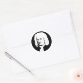 Sticker Rond Johann Sebastian Bach abstrakt in Schwarz und weiß (Enveloppe)