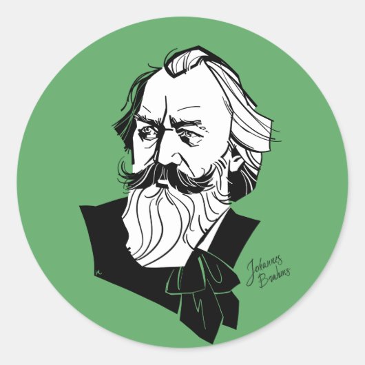 Sticker Rond Johannes Brahms (Devant)