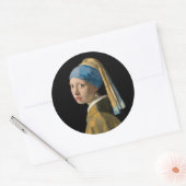 Sticker Rond Johannes Vermeer - Fille avec une oreille perle (Enveloppe)