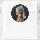 Sticker Rond Johannes Vermeer - Fille avec une oreille perle (Sac)