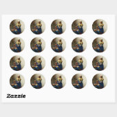 Sticker Rond Johannes Vermeer, La Milkmaid. (Feuille)