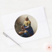 Sticker Rond Johannes Vermeer - La Milkmaid (Enveloppe)