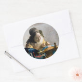 Sticker Rond Johannes Vermeer - Le Lacemaker (Enveloppe)