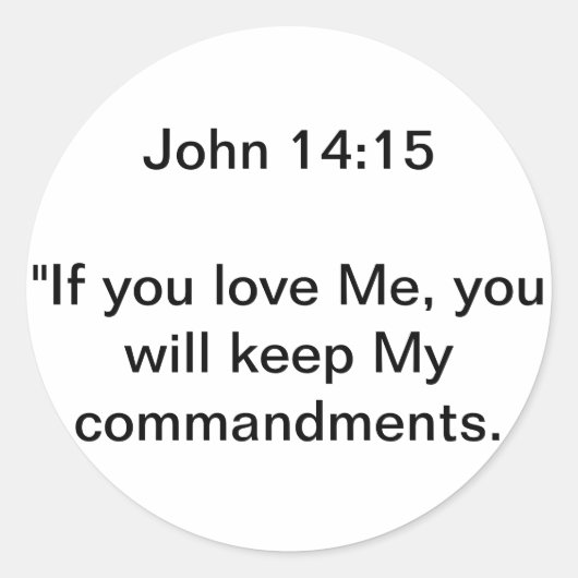 Sticker Rond John 14:15 (Devant)