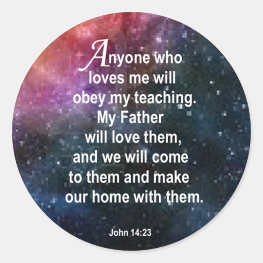 Sticker Rond John 14:23 (Devant)