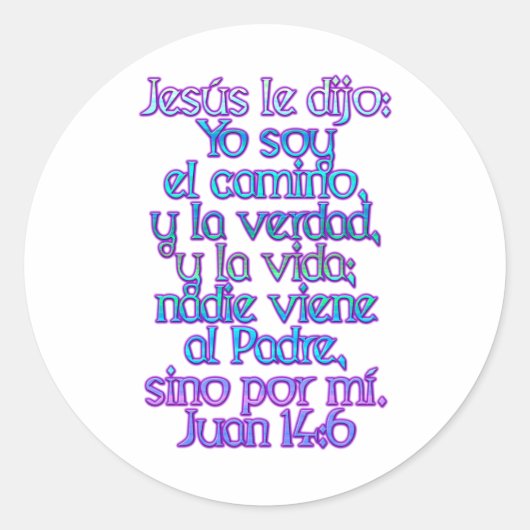 Sticker Rond John 14:6 Espagnol (Devant)