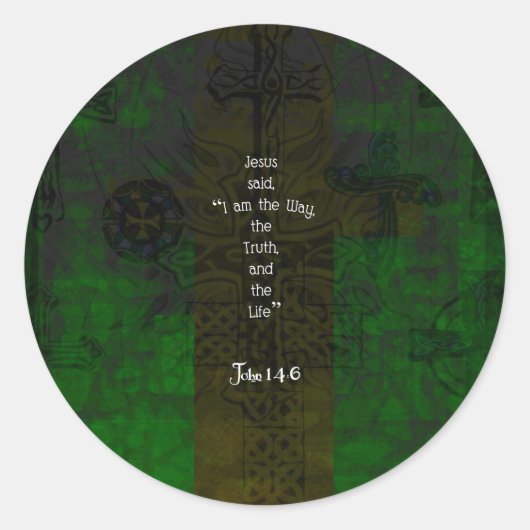 Sticker Rond John 14:6 Verse de la Bible Citation de chemin ins (Devant)