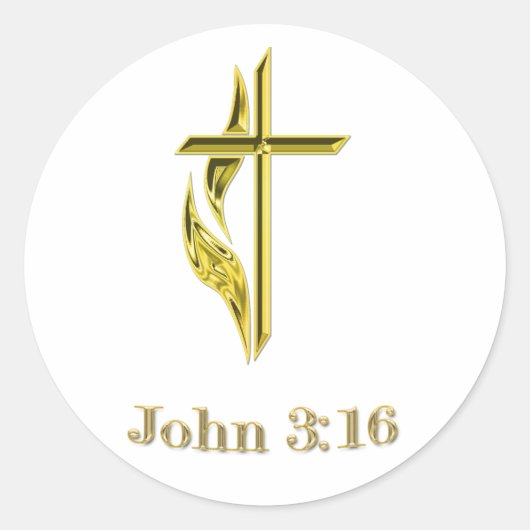 Sticker Rond John 3:16 (Devant)