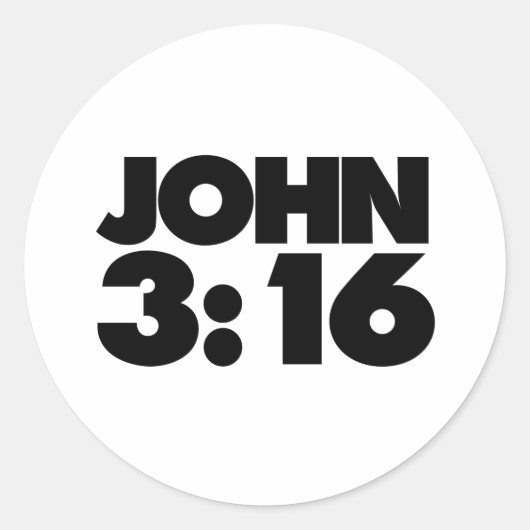 Sticker Rond John 3:16 (Devant)