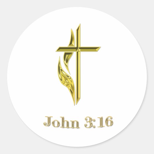 Sticker Rond John 3:16 (Devant)