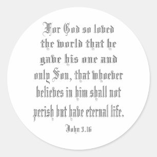 Sticker Rond John 3,16 noir