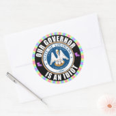 Sticker Rond John Bel Edwards est un idiot (Enveloppe)