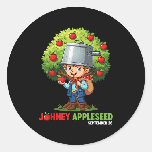 Sticker Rond Johnny Appleseed Day 26 septembre _1 (Devant)