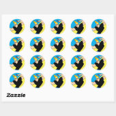 Sticker Rond Johnny Bravo Coiffure (Feuille)