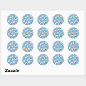 Sticker Rond Johnny Bravo Icon Pattern (Feuille)